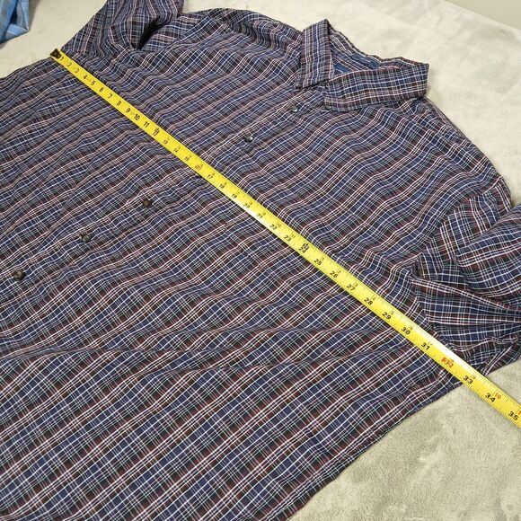 Saddlebred Button Down Shirt Lot (2) Mens 4XL Big Tall Easy Care Plaid Classic - Picture 7 of 10